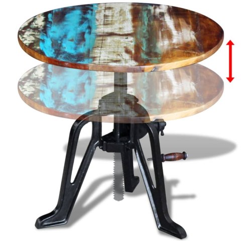 STOLIK BOCZNY DREWNO ODZYSKANE I ŻELAZO 60X(42-63)CM