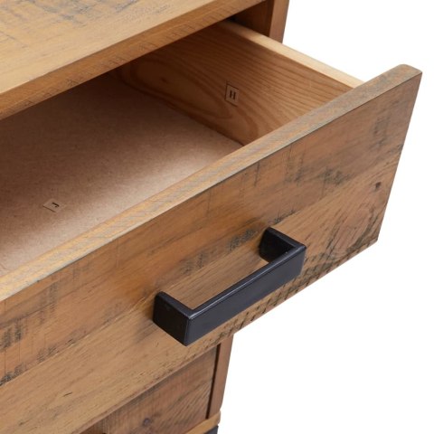 SZAFKA NOCNA BRĄZOWA 40X30X55CM DREWNO SOSNOWE Z ODZYSKU