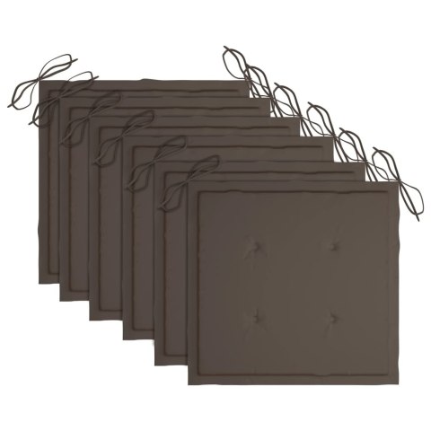 SZTAPLOWANE KRZESŁA OGRODOWE Z PODUSZKAMI 6 SZT. TEKOWE