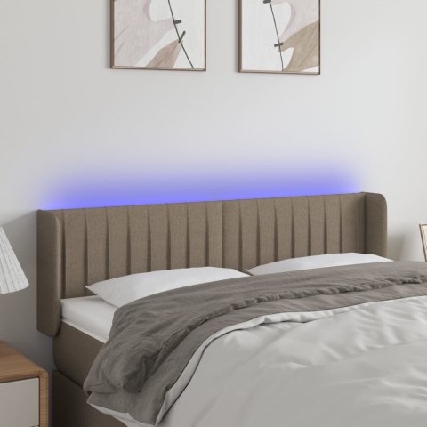 ZAGŁÓWEK DO ŁÓŻKA Z LED TAUPE 147X16X78/88CM TKANINA