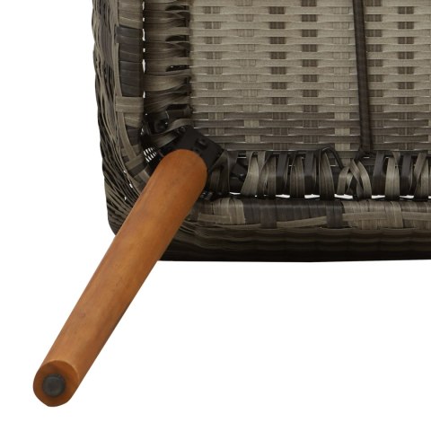 5-CZĘŚCIOWY ZESTAW JADALNY DO OGRODU SZARY Z POLIRATTANU