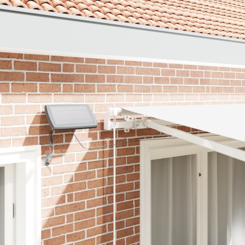 RĘCZNA MARKIZA CHOWANA Z BIAŁYM LED 300X250CM TKANINA DO MARKIZY DO RAMY 3X2.5M BIAŁA