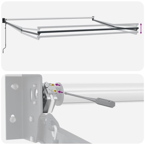 AUTOMATYCZNA CHOWANA MARKIZA CZERWONO-BIAŁA 300X250CM