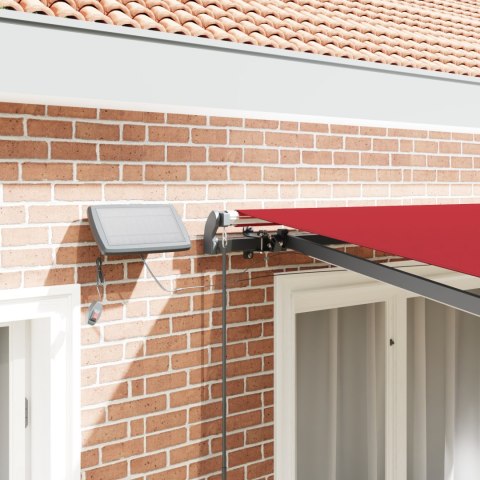 RĘCZNA MARKIZA OGRODOWA CHOWANA Z LED CZERWONA 300X250CM