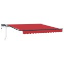RĘCZNA MARKIZA OGRODOWA CHOWANA Z LED CZERWONA 300X250CM