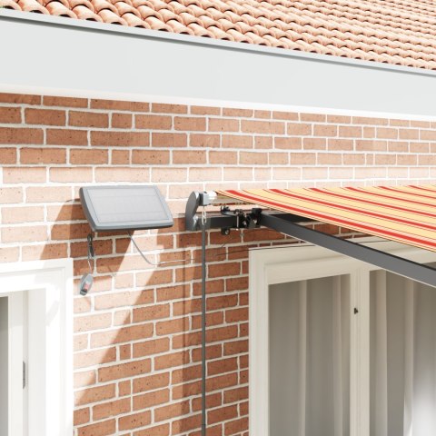 RĘCZNA MARKIZA CHOWANA Z LED W ŻÓŁTYM I POMARAŃCZOWYM 350X250CM