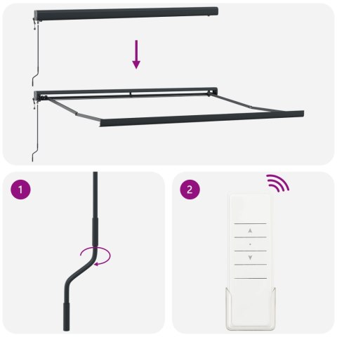 MARKIZA AUTOMATYCZNA CHOWANA BEŻOWA 350X250 CM CHRONI PRZED SŁOŃCEM