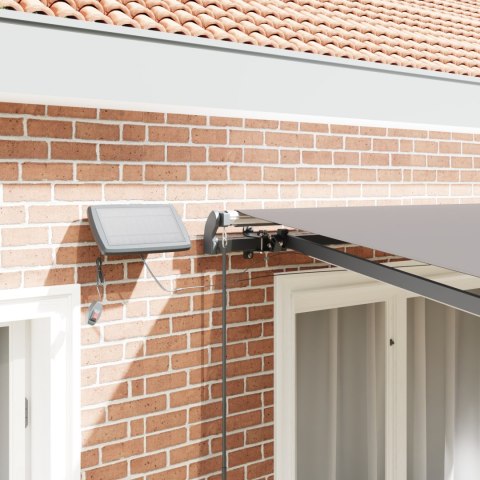 MARKIZA RĘCZNA Z LED JASNOSZARA 350X250CM