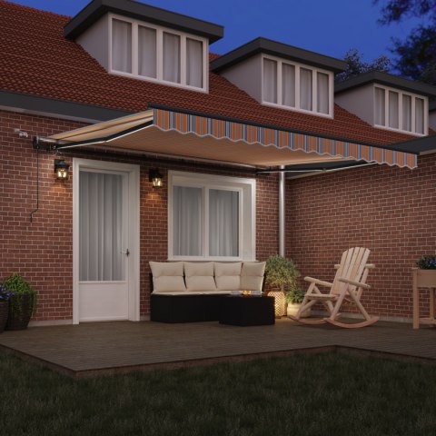 AUTOMATYCZNA CHOWANA MARKIZA Z LED I PASKAMI W RÓŻNYCH KOLORACH 400X300CM