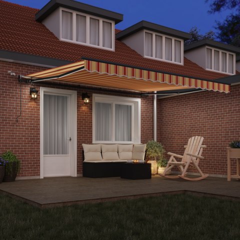 AUTOMATYCZNA MARKIZA CHOWANA Z LED ŻÓŁTA I POMARAŃCZOWA 400X300CM