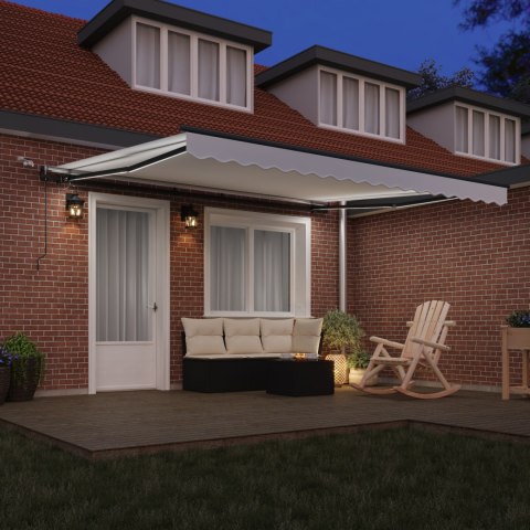 AUTOMATYCZNA CHOWANA MARKIZA OGRODOWA Z LED BIAŁA 400X300CM