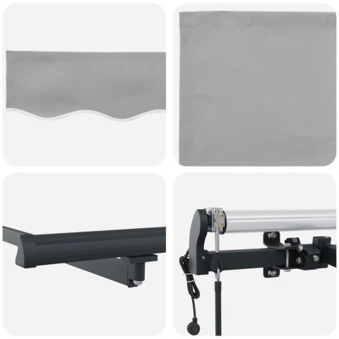 MARKIZA AUTOMATYCZNA CHOWANA JASNOSZARA 400X300CM MATERIAŁ WYMIENNY MARKIZY DLA RAMY 4X3M JASNOSZARA