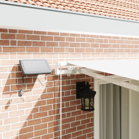 RĘCZNA CHOWANA MARKIZA OGRODOWA Z LED BIAŁA 400X300CM