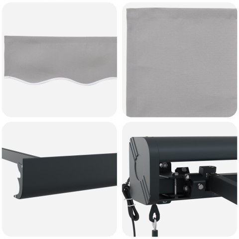 AUTOMATYCZNA MARKIZA CHOWANA JASNOSZARA 400X300CM