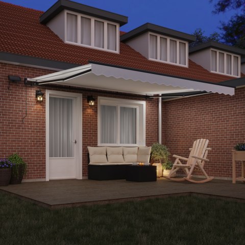 MARKIZA RĘCZNA Z LED BIAŁA 400X350CM