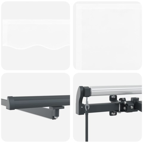 MARKIZA RĘCZNA Z LED BIAŁA 400X350CM