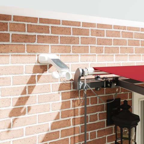 AUTOMATYCZNA MARKIZA CHOWANA Z LED CZERWONA 400X350CM MATERIAŁ NA MARKIZY DO RAMY 4X3,5M CZERWONY