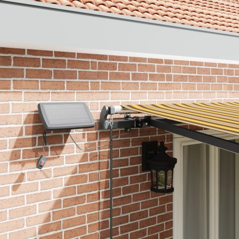 RĘCZNA MARKIZA ZWIJANA Z WIELOKOLOROWYM PASKIEM LED 500X300CM