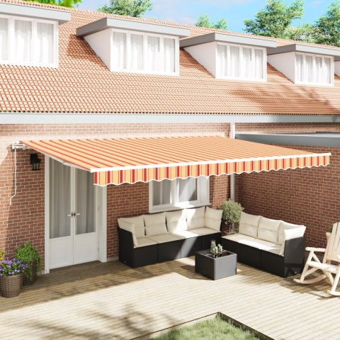 AUTOMATYCZNA MARKIZA CHOWANA ŻÓŁTA I POMARAŃCZOWA 500X350CM