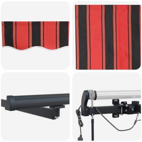 AUTOMATYCZNA MARKIZA CHOWANA Z LED W POMARAŃCZOWYM I BRĄZOWYM 600X300CM