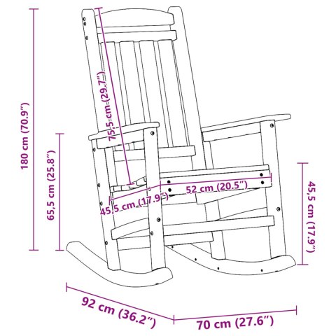 KRZESEŁKA BUJANE 2 SZTUKI BIAŁE 70X92X107.5CM HDPE KRZESEŁKO BUJANE BIAŁE 70X92X108CM HDPE