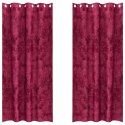 ZASŁONY WELUROWE 2 SZT Z OCZKAMI BURGUNDOWE 245X140CM