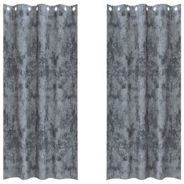 ZASŁONY WELUROWE 2 SZT. Z OCZKAMI SREBRNOSZARY 225X140CM