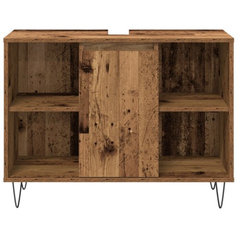 ZESTAW MEBLI ŁAZIENKOWYCH W 3 CZĘŚCIACH STARE DREWNO