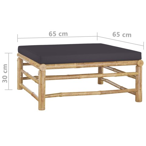 3-CZ. ZESTAW MEBLI DO OGRODU CIEMNOSZARE PODUSZKI BAMBUS