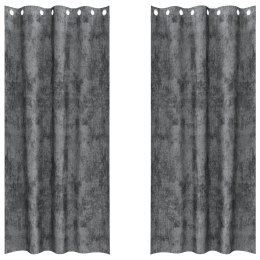 ZASŁONY 2 SZT. Z OCZKAMI SZARE 260X140CM