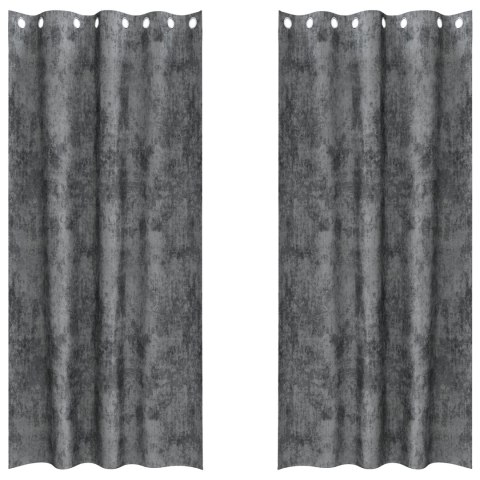 ZASŁONY 2 SZT. Z OCZKAMI SZARE 260X140CM
