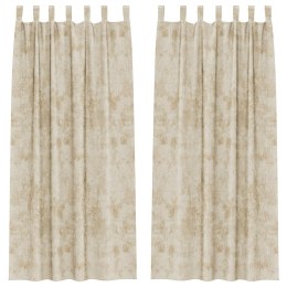 ZASŁONY WELUROWE 2 SZTUKI Z OCZKAMI KREMOWE 245X140CM
