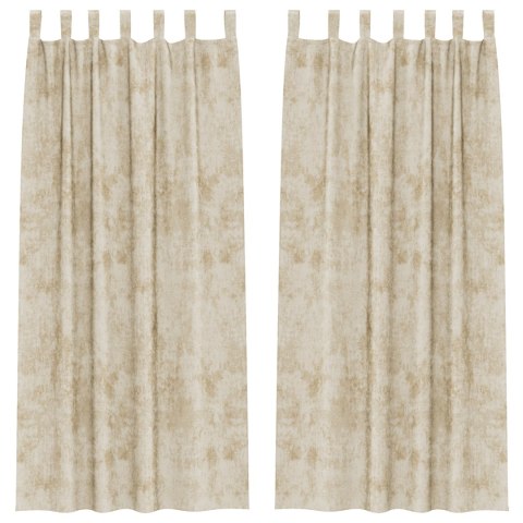 ZASŁONY WELUROWE 2 SZTUKI Z OCZKAMI KREMOWE 245X140CM
