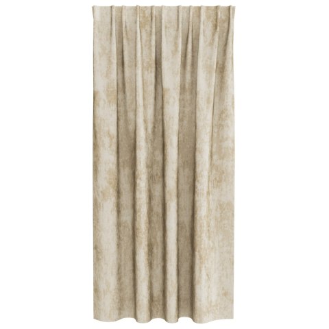 ZASŁONY AKSAMITNE 2 SZT. Z KIESZENIĄ NA PRĘT KREMOWE 175X140CM