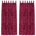 VidaXL Zasłony aksamitne 2 szt. z oczkami burgundowe 260x140 cm