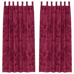 VidaXL Zasłony aksamitne 2 szt. z oczkami burgundowe 260x140 cm