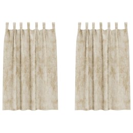 ZASŁONY WELUROWE 2 SZT. Z OCZKAMI KREMOWE 175X140CM