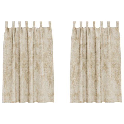 ZASŁONY WELUROWE 2 SZT. Z OCZKAMI KREMOWE 175X140CM