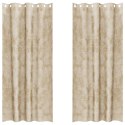 ZASŁONY AKSAMITNE 2 SZT. Z OCZKAMI KREMOWE 260X 140CM