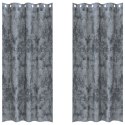 ZASŁONY WELWETOWE 2 SZT. Z OCZKAMI SREBRNOSZARE 260X140CM
