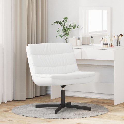 FOTEL OBROTOWY BIAŁY TKANINA POLIESTROWA STALOWA RAMA ŚREDNI