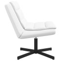 FOTEL OBROTOWY BIAŁY TKANINA POLIESTROWA STALOWA RAMA ŚREDNI