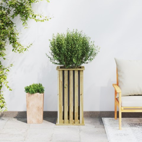 DONICA Z WKŁADEM 33X33X65CM Z DREWNA IMPREGNOWANEGO SOSNOWEGO