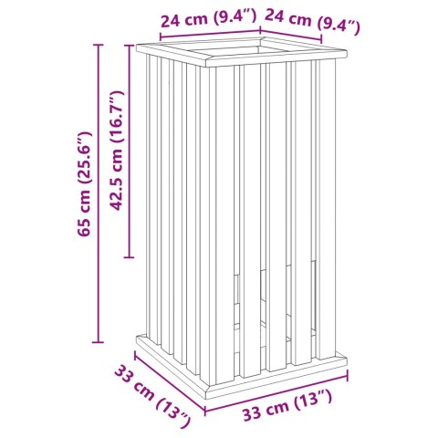 DONICA Z WKŁADEM 33X33X65CM Z DREWNA IMPREGNOWANEGO SOSNOWEGO