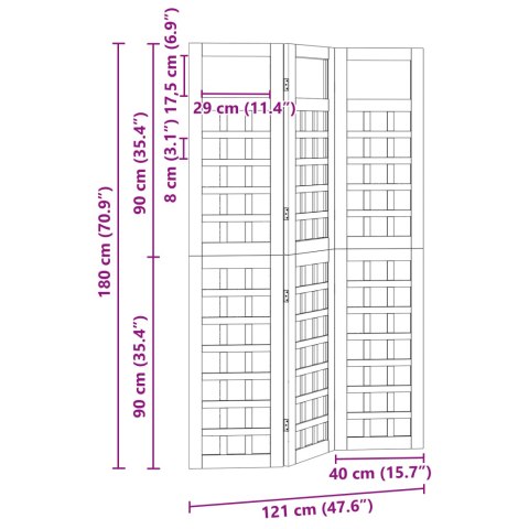 EKRAN ZEWNĘTRZNY 120X180CM Z DREWNA IMPREGNOWANEGO SOSNOWEGO
