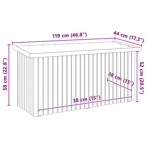SKRZYNKA DO PRZECHOWYWANIA 119X44X58.5CM TRAKTOWANE DREWNO SOSNOWE