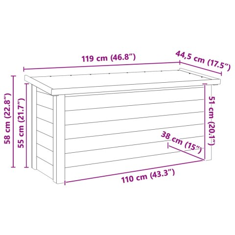 SKRZYNKA DO PRZECHOWYWANIA 44X119X57CM IMPREGNOWANA WOOD PINE