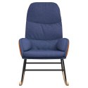 FOTEL BUJANY NIEBIESKI TAPICEROWANY TKANINĄ