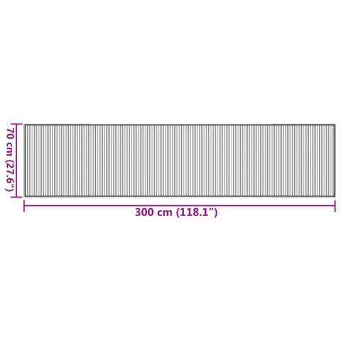 DYWAN PROSTOKĄTNY SZARY 70X300CM BAMBUSOWY