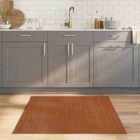 DYWAN KWADRATOWY BRĄZOWY 100X100CM BAMBUSOWY